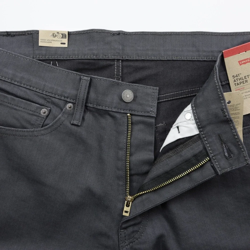 Levi's 541 Men's Athletic Taper Fit Denim Stretch Jeans Dark Gray Size W35 L32